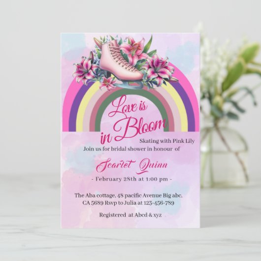 Liefde is in Bloom roos gouden roze lelie vrijgeze Kaart (Staand voorkant)