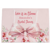 Liefde is in Bloom roze boog bloemenbloemig Vrijge Groot Cadeauzakje (Voorkant)