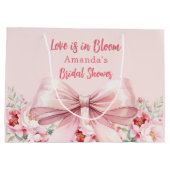 Liefde is in Bloom roze boog bloemenbloemig Vrijge Groot Cadeauzakje (Achterkant)