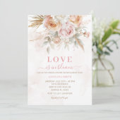 Liefde is in Bloom Rustic Boho Vrijgezellenfeest Kaart (Staand voorkant)