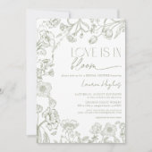 Liefde is in Bloom  Sage Green Bloemendouche Kaart (Voorkant)