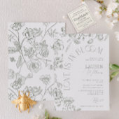 Liefde is in Bloom Sage Green Floral Vrijgezellenf Kaart