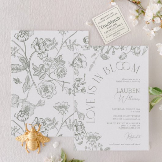 Liefde is in Bloom Sage Green Floral Vrijgezellenf Kaart