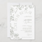 Liefde is in Bloom Sage Green Floral Vrijgezellenf Kaart (Voorkant)