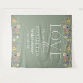 Liefde is in Bloom Sage Green Vrijgezellenfeest Ac Wandkleed (Voorkant (horizontaal))