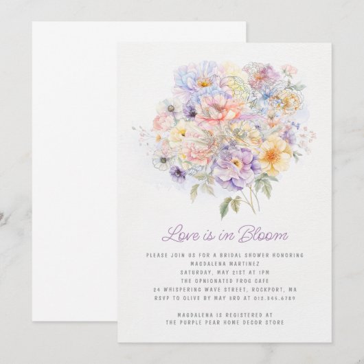 Liefde is in Bloom Spring Floral Vrijgezellenfeest Kaart (Voorkant / Achterkant)