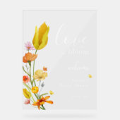 Liefde is in Bloom Spring Vrijgezellenfeest Welkom Acryl Bord (Voorkant)