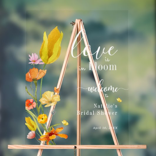 Liefde is in Bloom Spring Vrijgezellenfeest Welkom Acryl Bord (Neutraal)