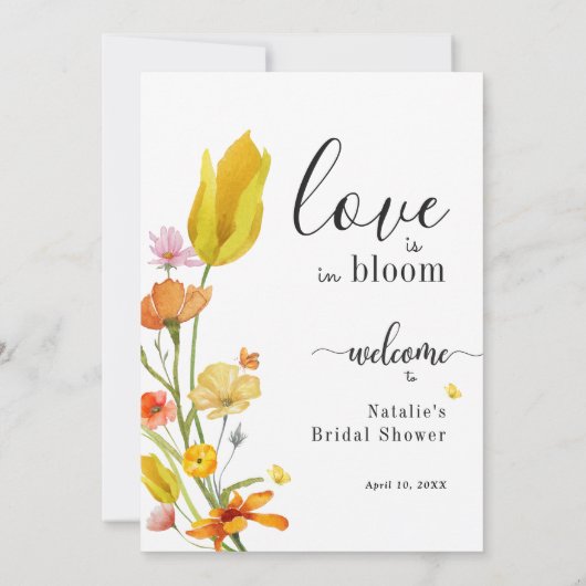 Liefde is in Bloom Spring Vrijgezellenfeest Welkom Kaart (Achterkant)