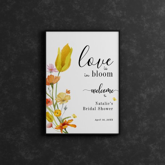 Liefde is in Bloom Spring Vrijgezellenfeest Welkom Poster