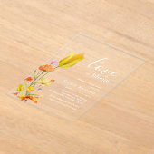 Liefde is in Bloom Spring Wildflower Vrijgezellenf Acryl Uitnodigingen (Laagn)