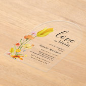 Liefde is in Bloom Spring Wildflower Vrijgezellenf Acryl Uitnodigingen (Laagn)