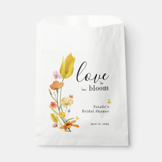 Liefde is in Bloom Spring Wildflower Vrijgezellenf Bedankzakje (Voorkant)