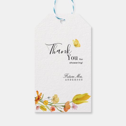 Liefde is in Bloom Spring Wildflower Vrijgezellenf Cadeaulabel (Achterkant)