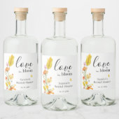 Liefde is in Bloom Spring Wildflower Vrijgezellenf Likeurfles Etiket (Flessen)