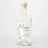 Liefde is in Bloom Spring Wildflower Vrijgezellenf Likeurfles Etiket (Voorkant)