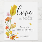 Liefde is in Bloom Spring Wildflower Vrijgezellenf Wijn Etiket (Enkel label)