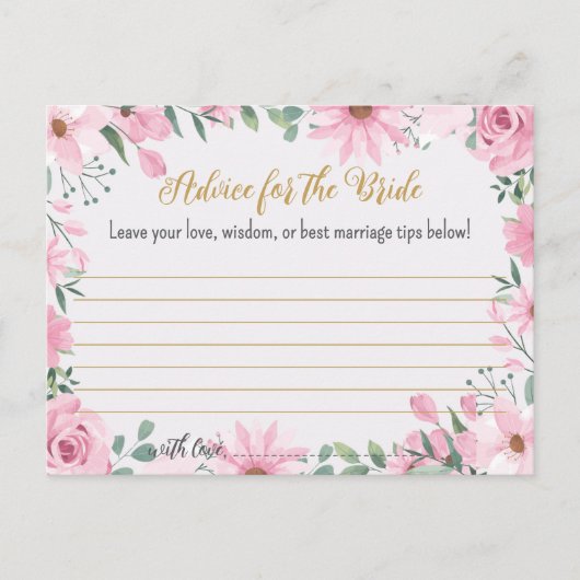 Liefde is in Bloom Vrijgezellenfeest Advies Kaart (Voorkant)