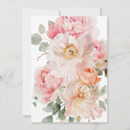 Liefde is in Bloom Vrijgezellenfeest Blush Bloemen Kaart (Achterkant)