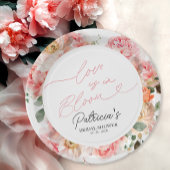 Liefde is in Bloom Vrijgezellenfeest Blush Bloemen Papieren Bordje