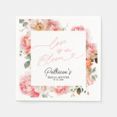 Liefde is in Bloom Vrijgezellenfeest Blush Bloemen Servet (Voorkant)