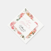 Liefde is in Bloom Vrijgezellenfeest Blush Bloemen Servet (Hoek)