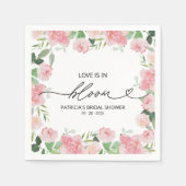 Liefde is in Bloom Vrijgezellenfeest Blush Bloemen Servet (Voorkant)