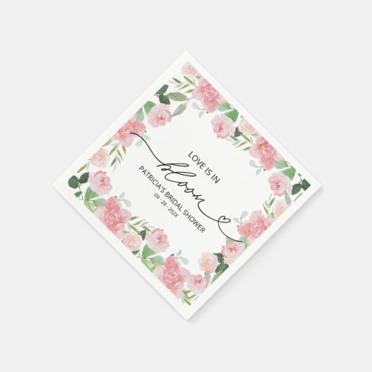 Liefde is in Bloom Vrijgezellenfeest Blush Bloemen Servet (Hoek)