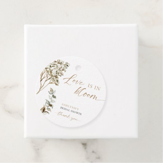 Liefde is in Bloom Vrijgezellenfeest Pampas Grass Bedankjes Labels (In situ)