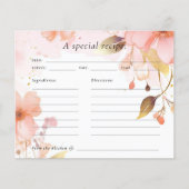 Liefde is in Bloom Vrijgezellenfeest Recept Kaart (Voorkant)