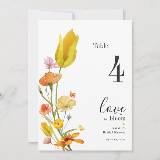Liefde is in Bloom Vrijgezellenfeest Tafelnummer K (Voorkant)