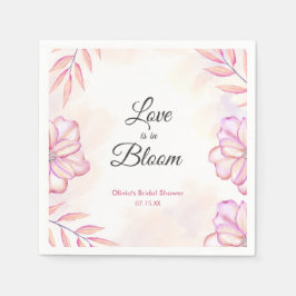 Liefde is in Bloom Waterverf Bloemen Vrijgezellenf Servet