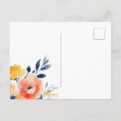 Liefde is in Bloom Waterverf Bloemen Vrijgezellenf Uitnodiging Briefkaart (Achterkant)