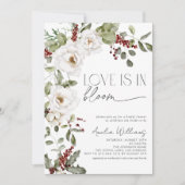 Liefde is in Bloom White Flowers Pine Winter Kaart (Voorkant)