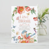 Liefde is in Bloom Wildflower Bird Vrijgezellenfee Kaart (Staand voorkant)