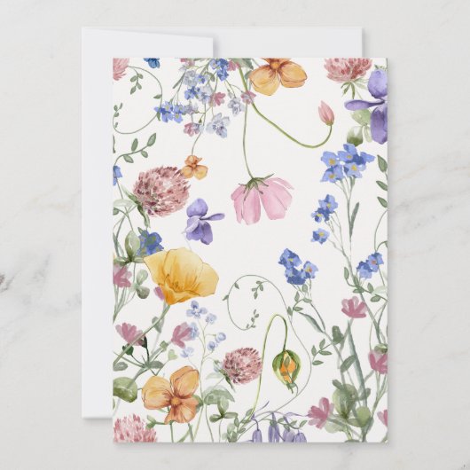 Liefde is in Bloom Wildflower Meadow Vrijgezellenf Kaart (Achterkant)