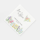 Liefde is in Bloom Wildflower Pastel Floral Weddin Servet (Hoek)