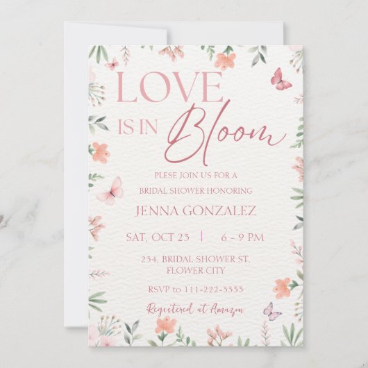 Liefde is in Bloom Wildflower Spring Vrijgezellenf Kaart (Voorkant)