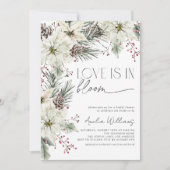 Liefde is in Bloom Winter Poinsettia Bloemen Kaart (Voorkant)