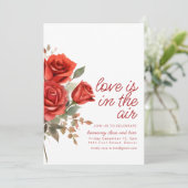 Liefde is in de Air Engagement Party Invite Kaart (Staand voorkant)