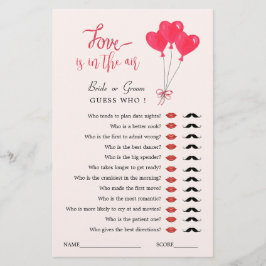 Liefde is in de Air Guess Who Shower spel