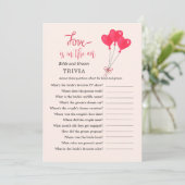 Liefde is in de Air Heart TRIVIA Douche spelletjes Kaart (Staand voorkant)