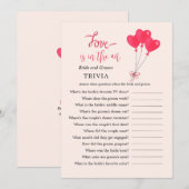 Liefde is in de Air Heart TRIVIA Douche spelletjes Kaart (Voorkant / Achterkant)