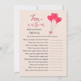 Liefde is in de Air Heart TRIVIA Douche spelletjes Kaart