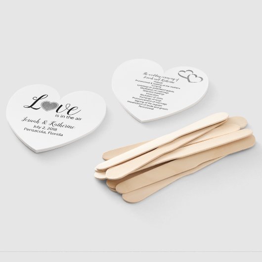 Liefde is in de Air Silver Heart Program Fan Handwaaier (Niet-gemonteerd)