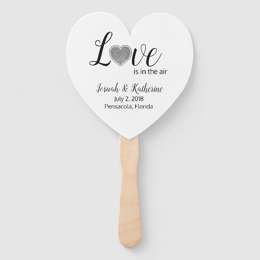 Liefde is in de Air Silver Heart Program Fan Handwaaier (Voorkant)