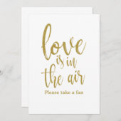 Liefde is in de lucht betaalbaar trouwfeest waaier kaart (Voorkant / Achterkant)