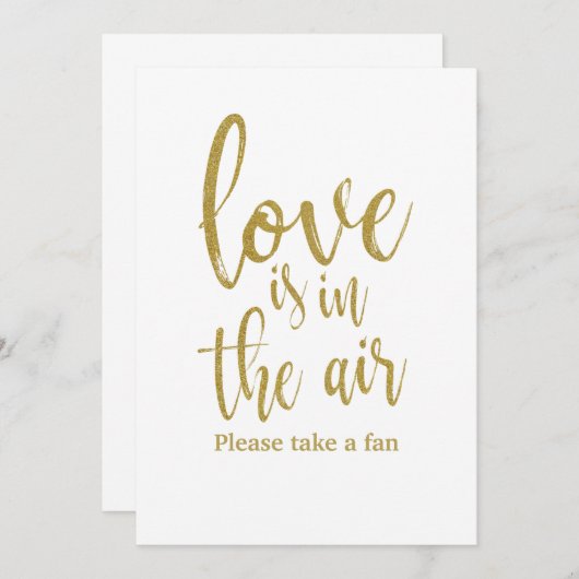 Liefde is in de lucht betaalbaar trouwfeest waaier kaart (Voorkant / Achterkant)