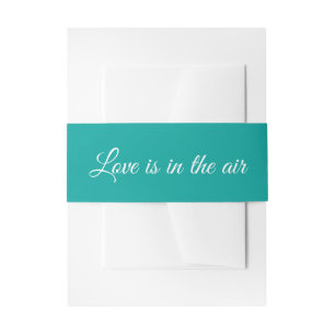 Liefde is in de Lucht Blauw Turquoise Trouwfeest Uitnodigingen Wikkel