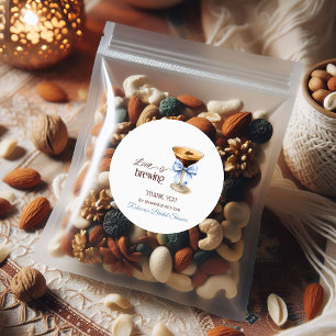 Liefde is in de lucht Blue Bow Coffee Bruidsborrel Ronde Sticker